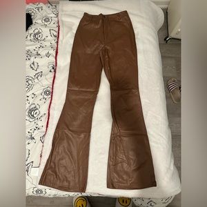 Brand new Pretty little thing flared vegan leather pants | size 4